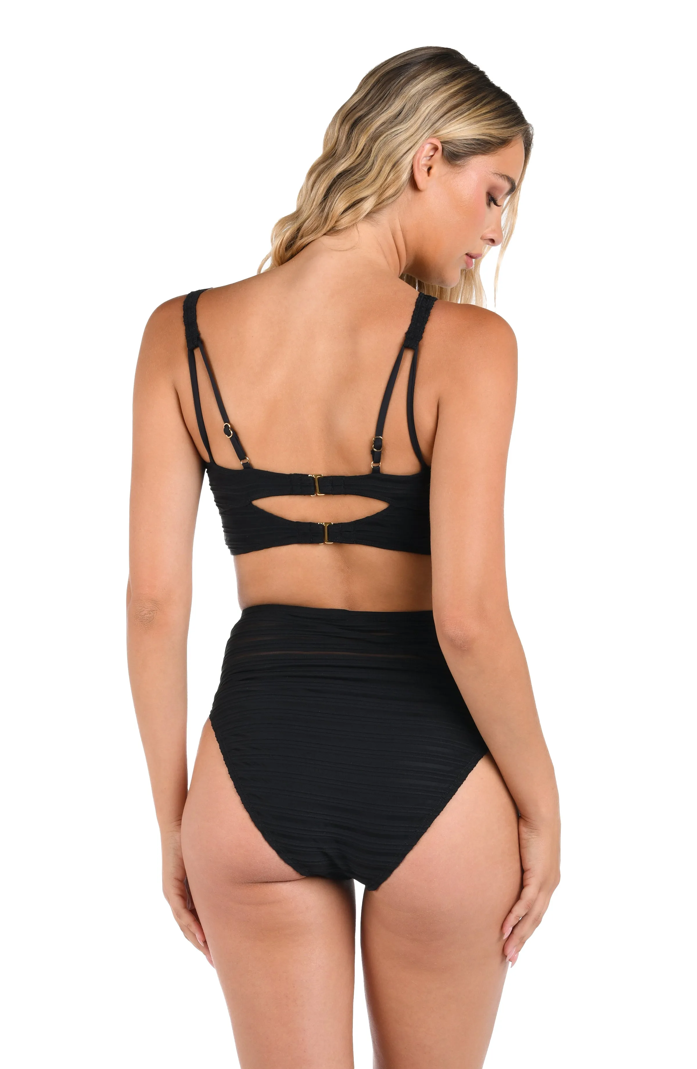 Fluid Lines High-Waist Bottom w/ Mesh Detail - Black - FINAL SALE sold by La Blanca product image thumbnail 4