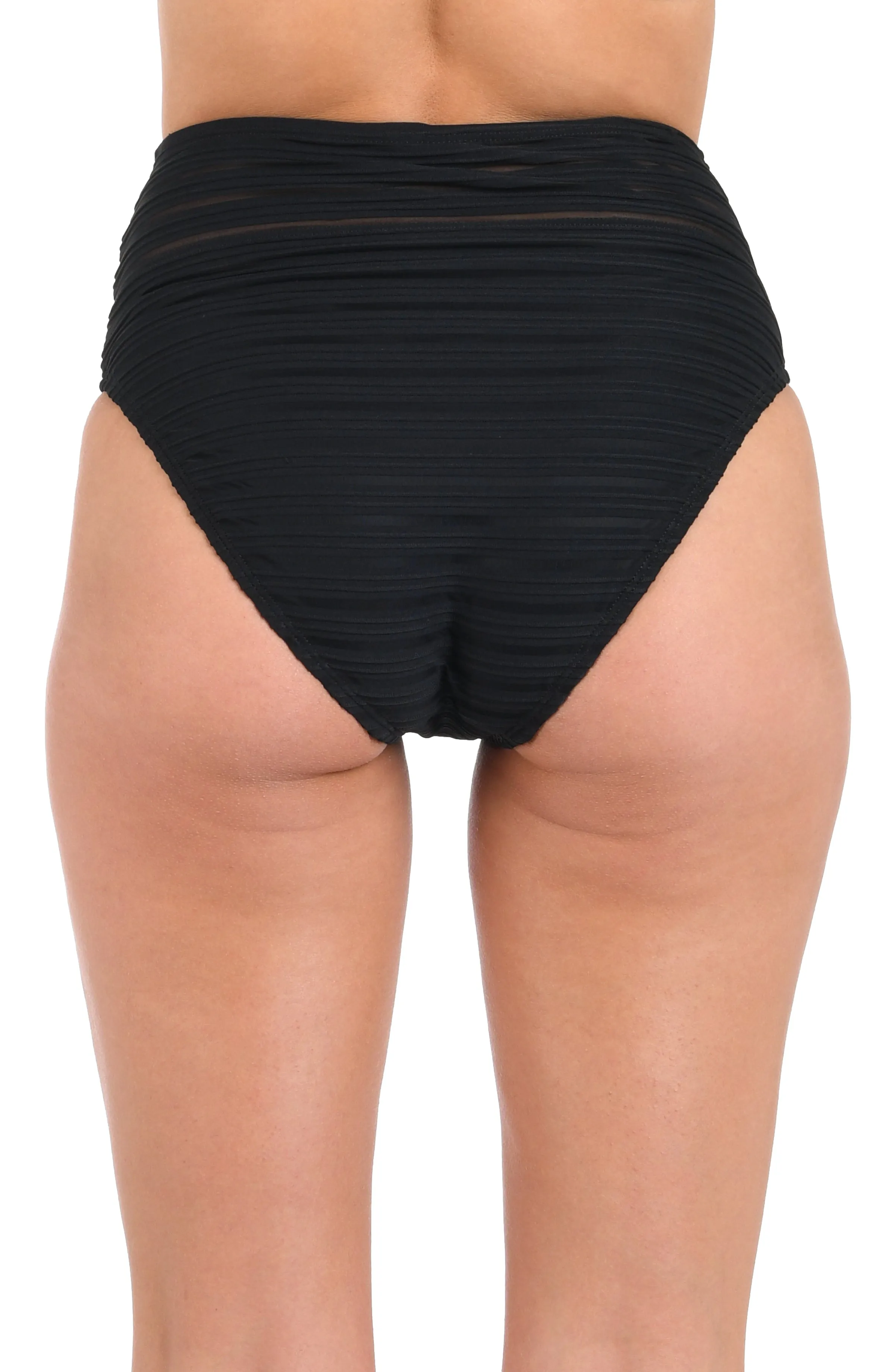 Fluid Lines High-Waist Bottom w/ Mesh Detail - Black - FINAL SALE sold by La Blanca product image thumbnail 2