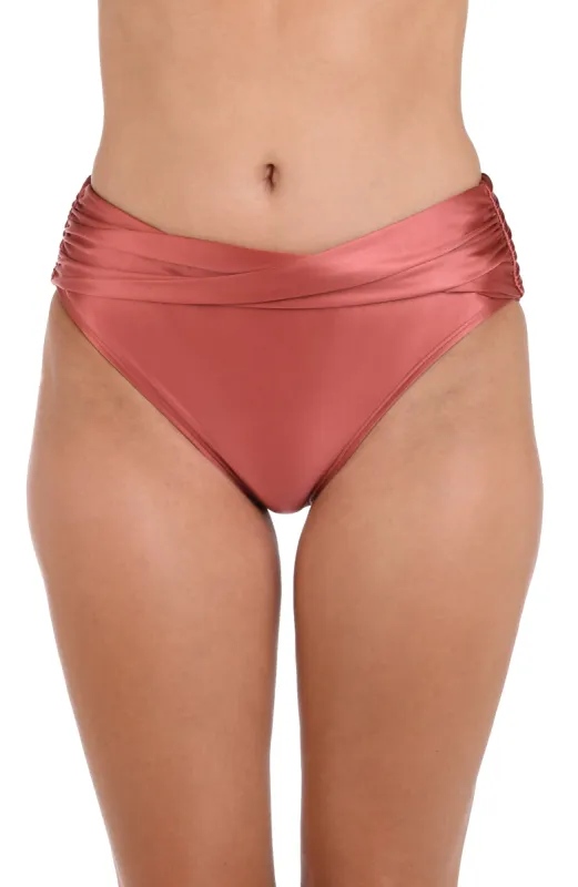Earth Goddess Mid-Waist Twist Front Bottom - Sienna sold by La Blanca