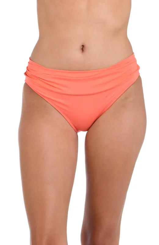 Island Goddess Ruched Band Hipster Bottom - Sunset - FINAL SALE sold by La Blanca