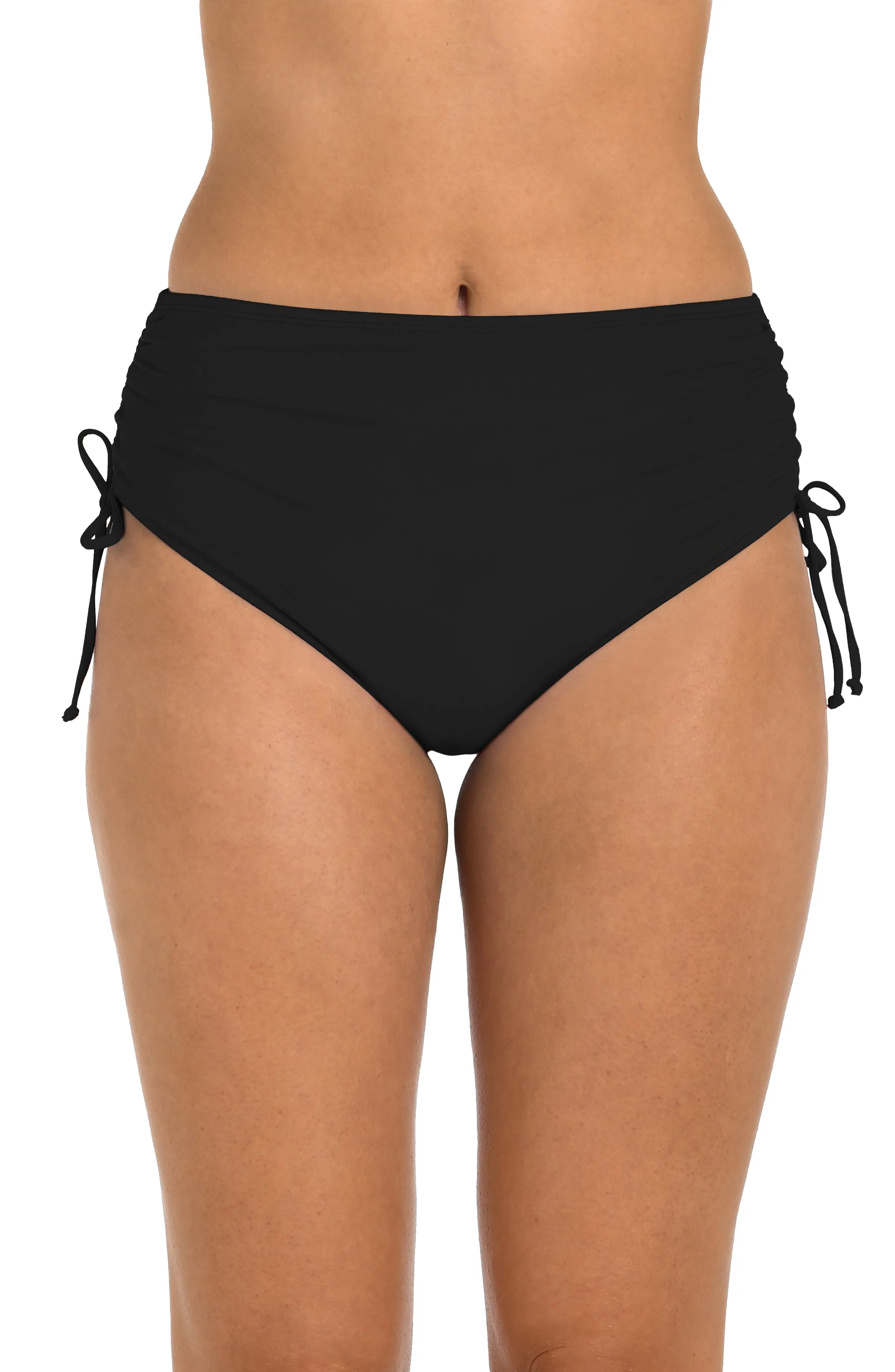 24th & Ocean Solid Mid Waist Side Tie Hipster Bottom sold by La Blanca