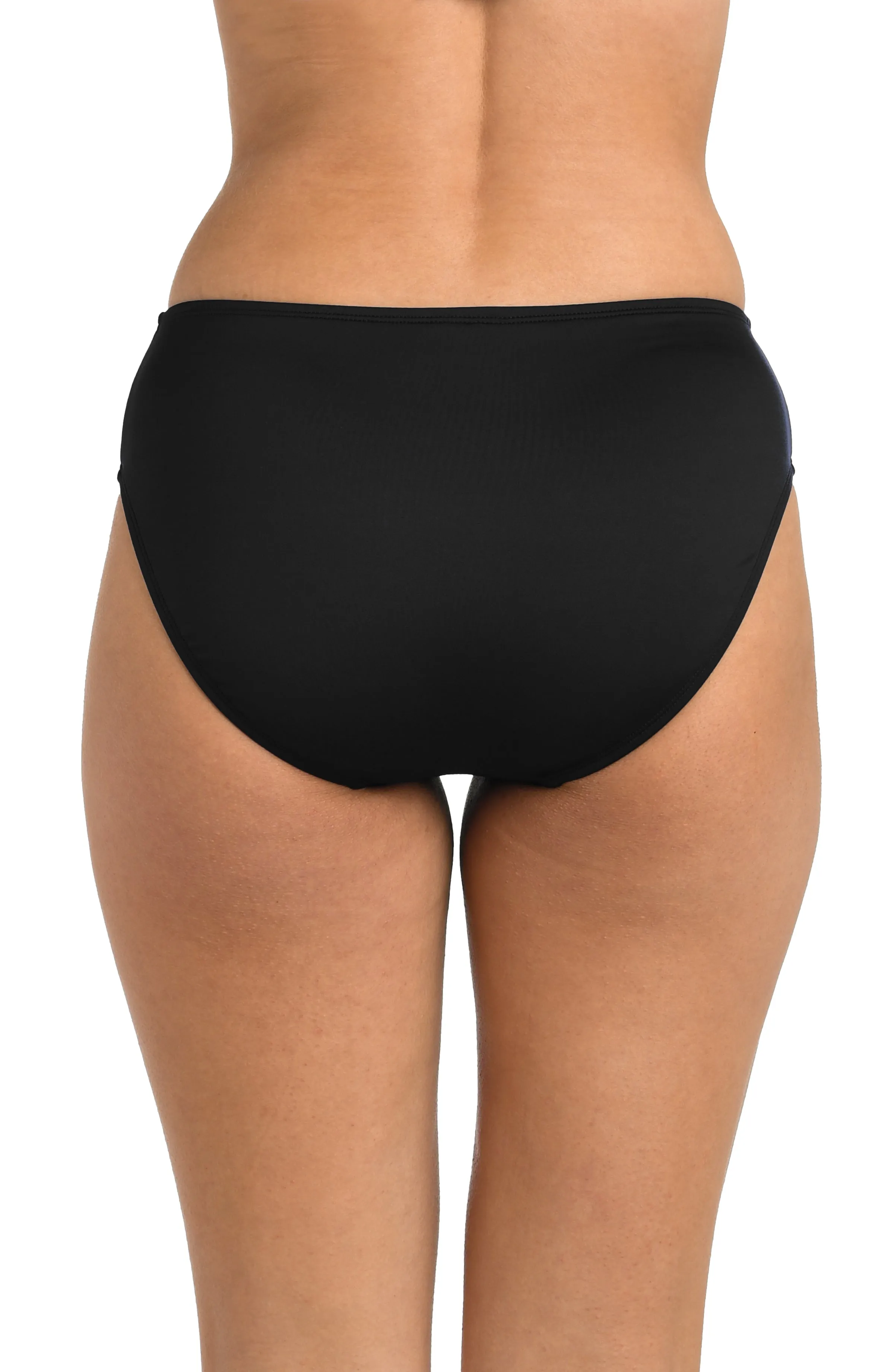 24th & Ocean Solid Mid Waist Bikini Bottom - Black sold by La Blanca product image thumbnail 2