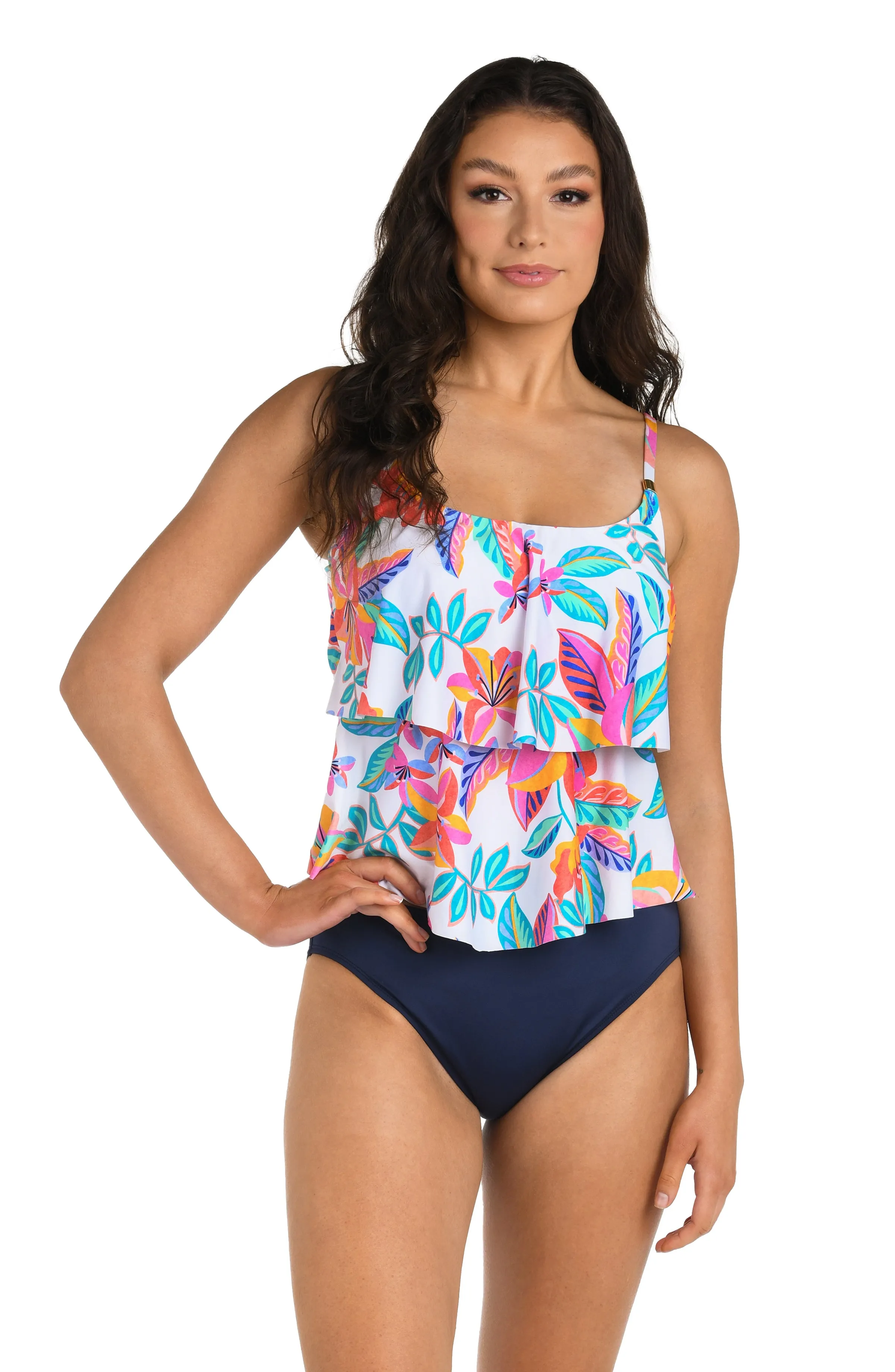 24th & Ocean Francesca Tropical Two Tiered Tankini Top - FINAL SALE sold by La Blanca