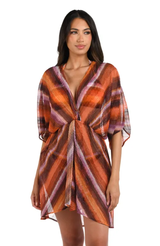 Upon The Horizon V-Neck Cover Up Dress - FINAL SALE made by La Blanca