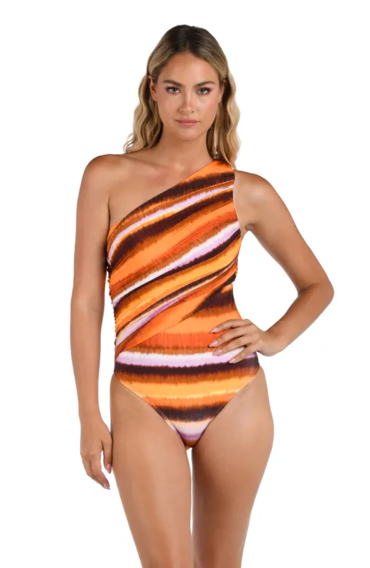 Upon The Horizon Shirred One Shoulder One Piece - FINAL SALE sold by La Blanca