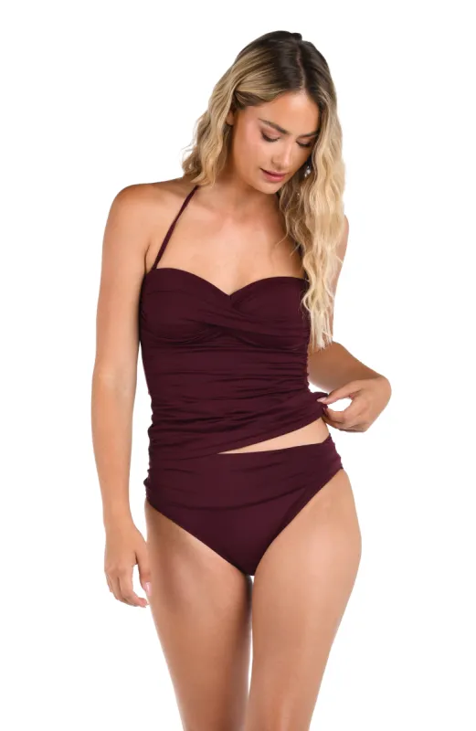 Island Goddess Bandeau Tankini Top - Dark Cherry - FINAL SALE sold by La Blanca