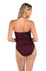Island Goddess Ruched Band Hipster Bottom - Dark Cherry sold by La Blanca