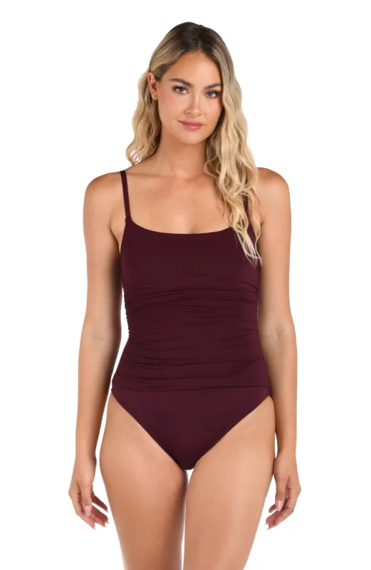 Island Goddess Lingerie One Piece - Dark Cherry sold by La Blanca