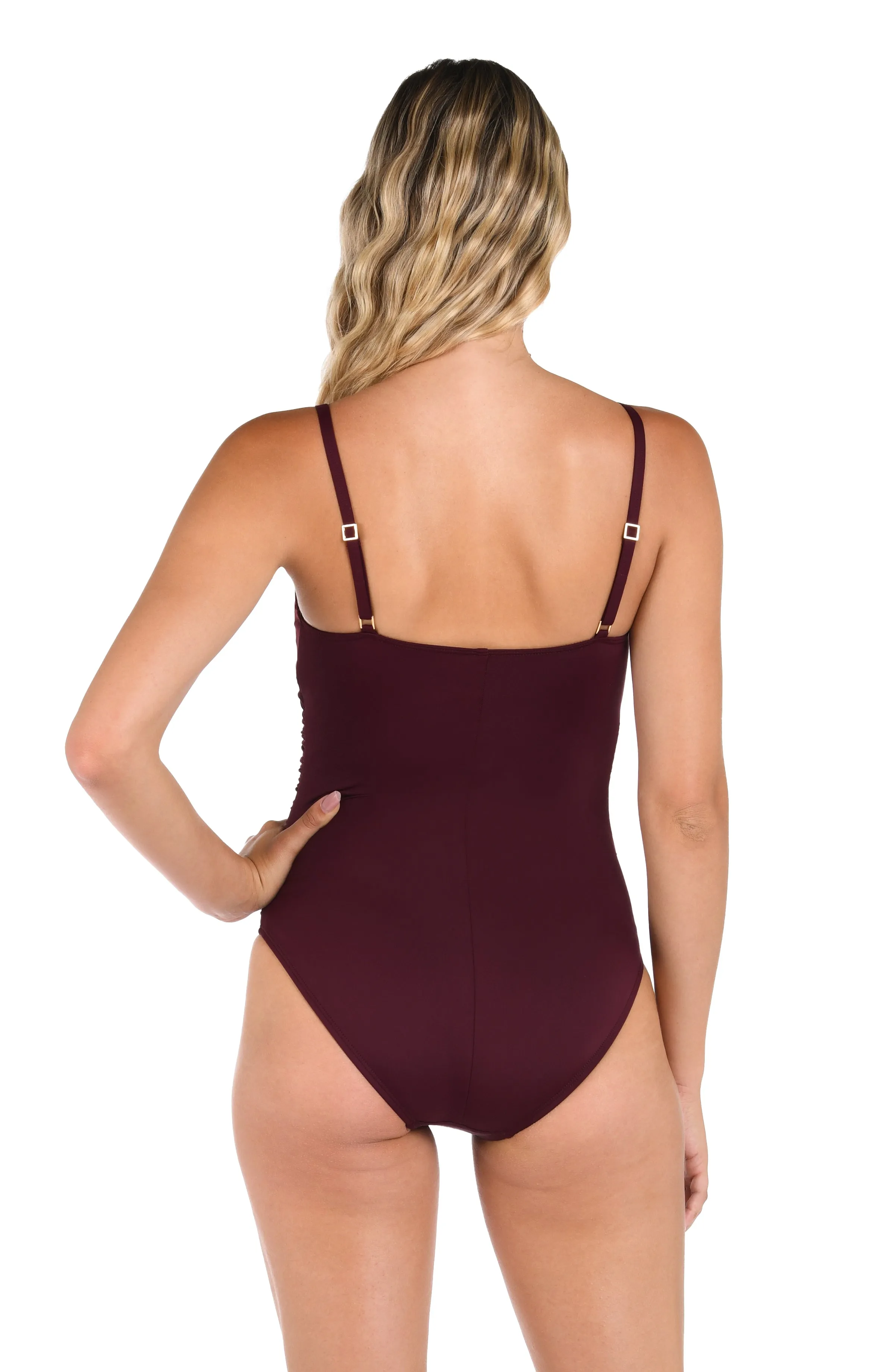 Island Goddess Lingerie One Piece - Dark Cherry sold by La Blanca product image thumbnail 2