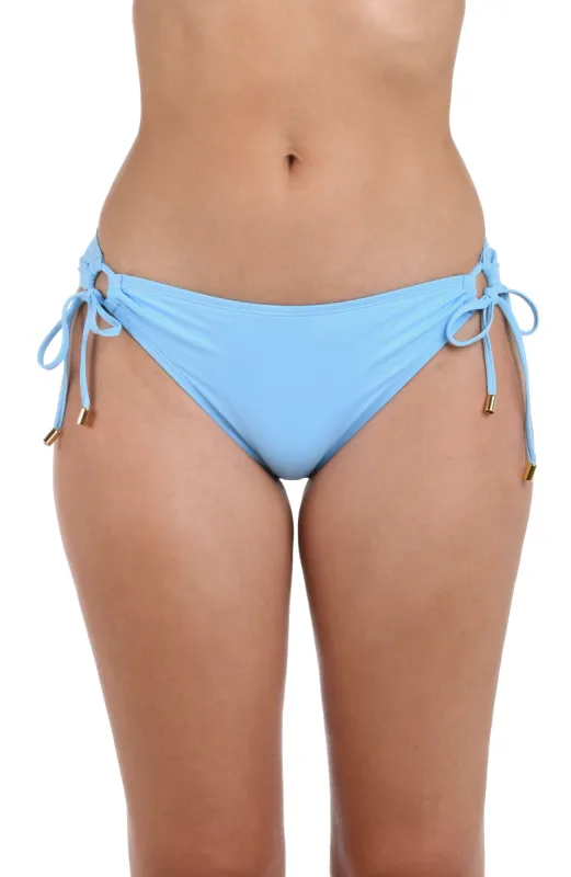 Island Goddess Side Tie Hipster Bottom - Crystal Blue sold by La Blanca
