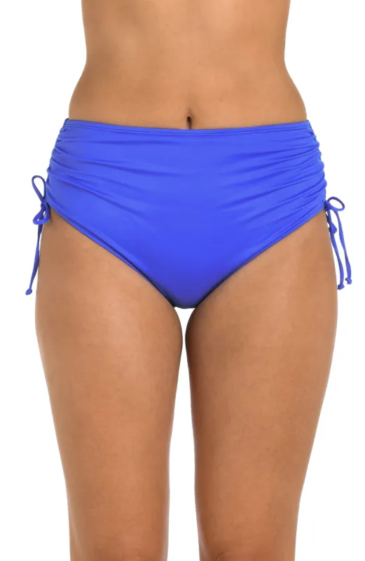 24th & Ocean Solid Mid Waist Side Tie Hipster Bottom sold by La Blanca