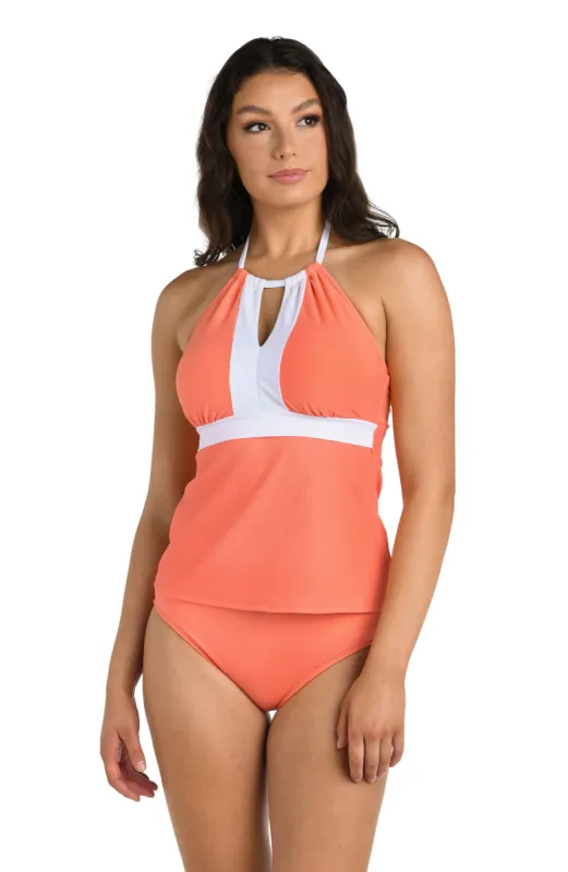 24th & Ocean Santorini Block High Neck Keyhole Tankini Top - FINAL SALE sold by La Blanca