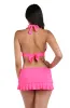 Island Goddess Ruffle Banded Halter Top - Bright Pink sold by La Blanca