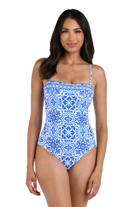 Alboran Sea Bandeau One Piece sold by La Blanca