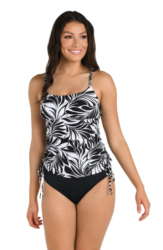 24th & Ocean Floating Palms Side Shirred Tankini Top - FINAL SALE sold by La Blanca