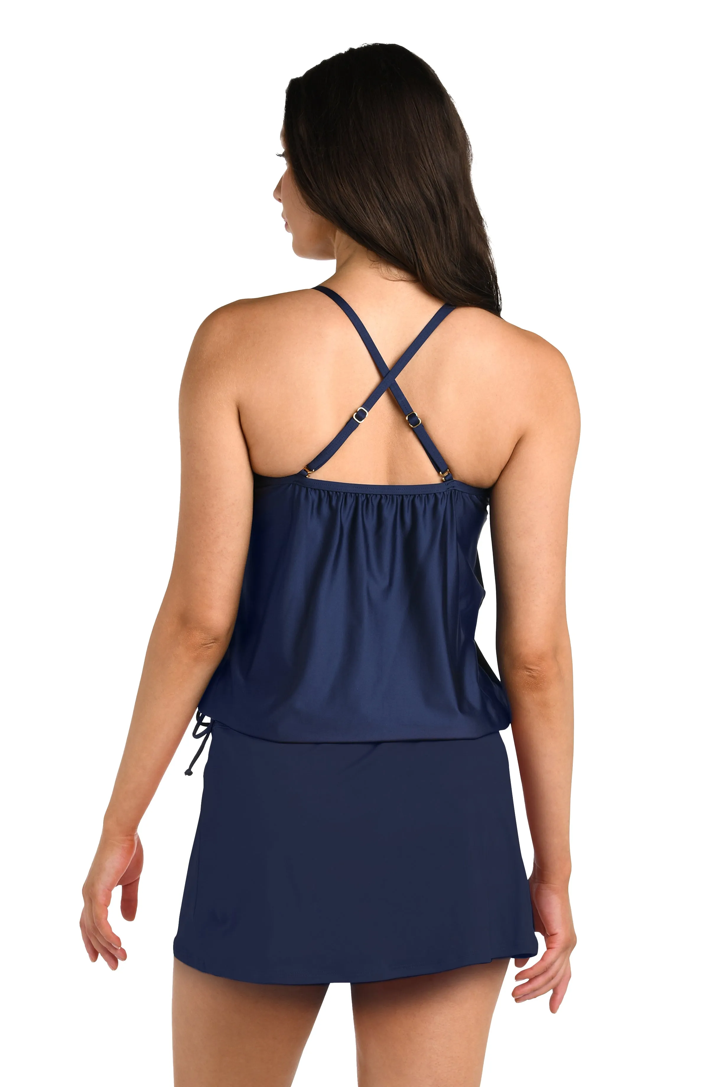 24th & Ocean Solid Underwire V-Neck Blouson Tankini Top sold by La Blanca product image thumbnail 3