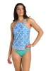 24th & Ocean Beachside Tile Underwire High Neck Over The Shoulder Tankini Top sold by La Blanca