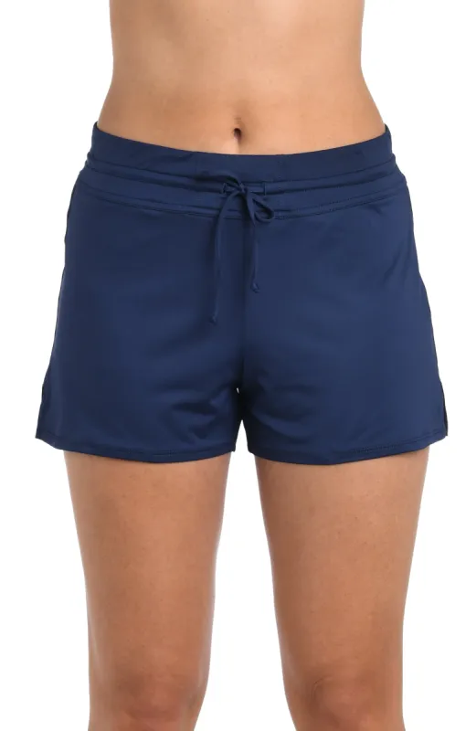 24th & Ocean Solid Front Tie Swim Short Bottom made by 24th & Ocean