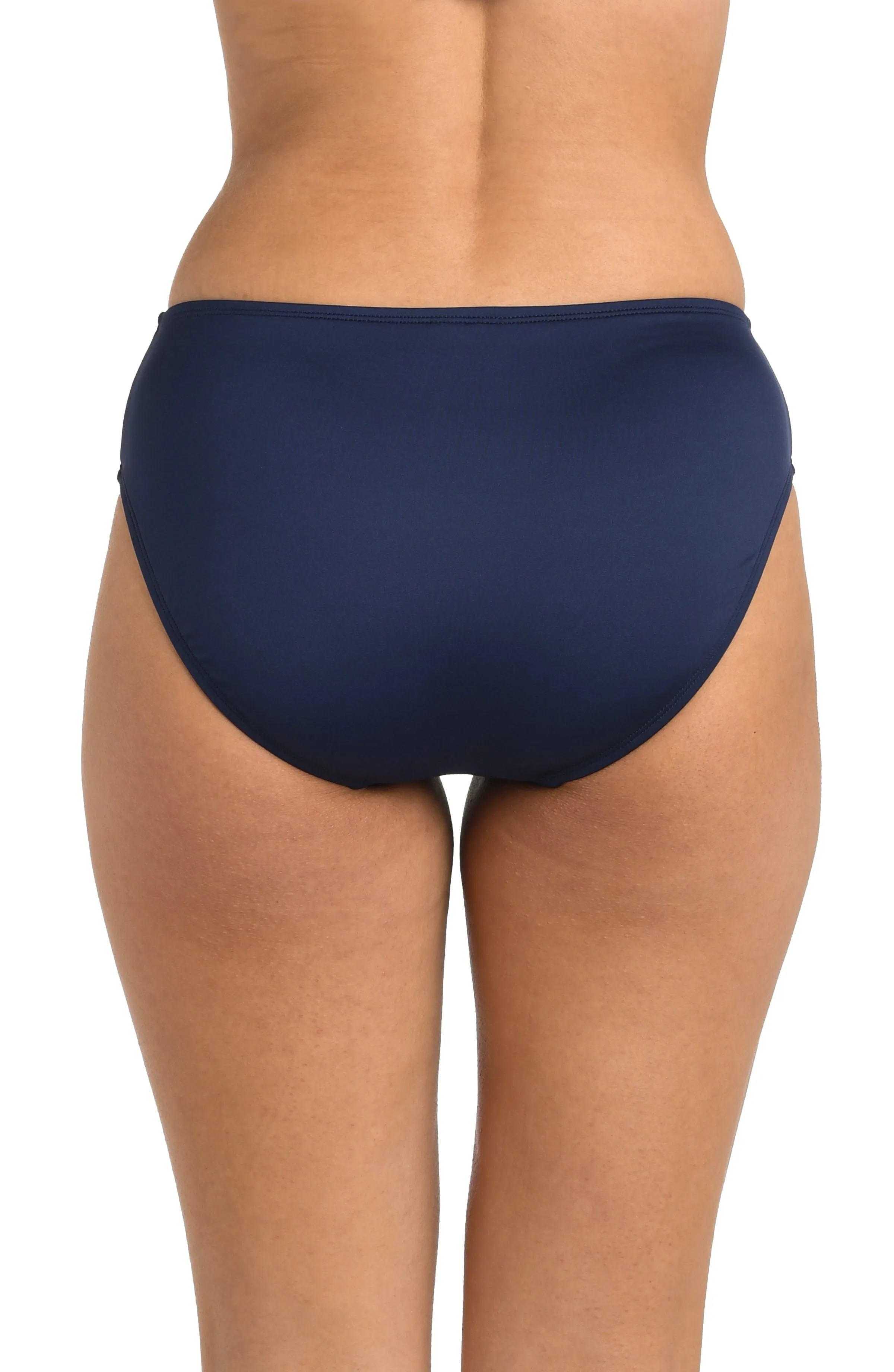 24th & Ocean Solid Mid Waist Bikini Bottom - Midnight sold by La Blanca product image thumbnail 2