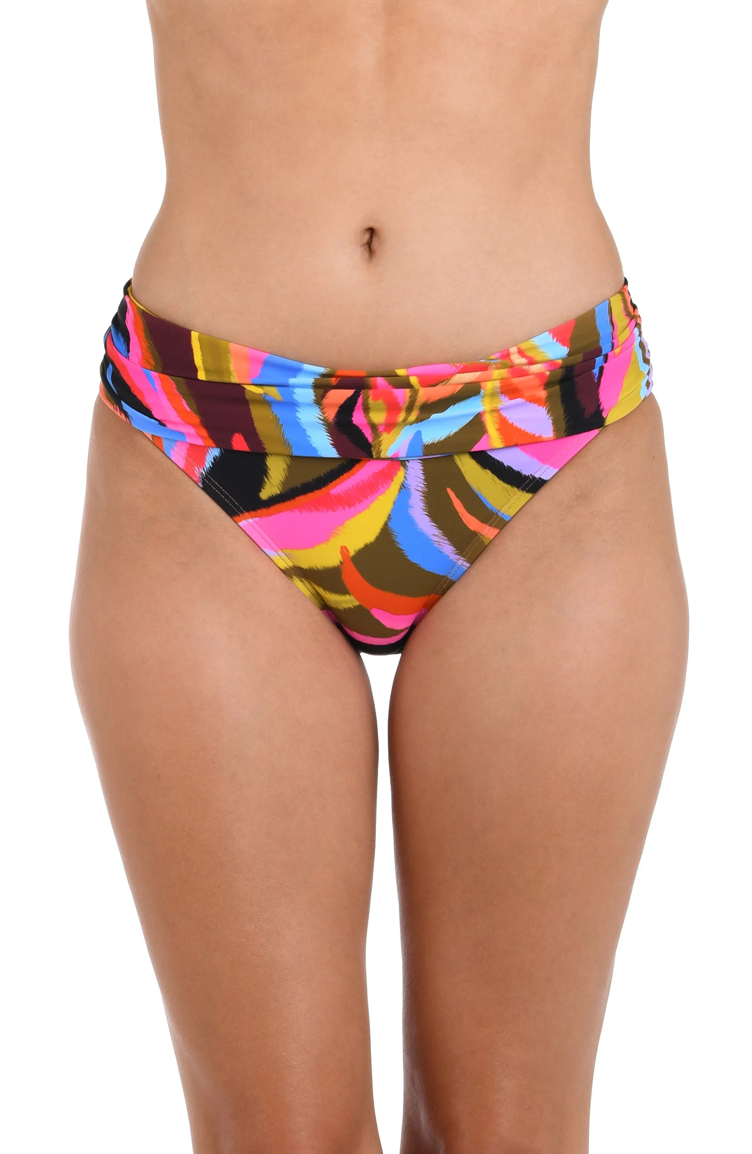 Tropic Waves Shirred Band Hipster Bottom - FINAL SALE sold by La Blanca