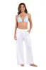 Delphine Coast Beach Pant Cover Up - White sold by La Blanca