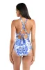 Beyond The Pacific High Neck Keyhole One Piece sold by La Blanca