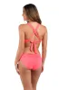 Island Goddess Ruched Band Hipster Bottom - Coral Reef sold by La Blanca