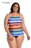 24th & Ocean Sunset Stripe Underwire High Neck Tankini Top sold by La Blanca