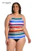 24th & Ocean Sunset Stripe Underwire High Neck Tankini Top sold by La Blanca