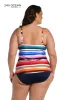 24th & Ocean Sunset Stripe Underwire High Neck Tankini Top sold by La Blanca