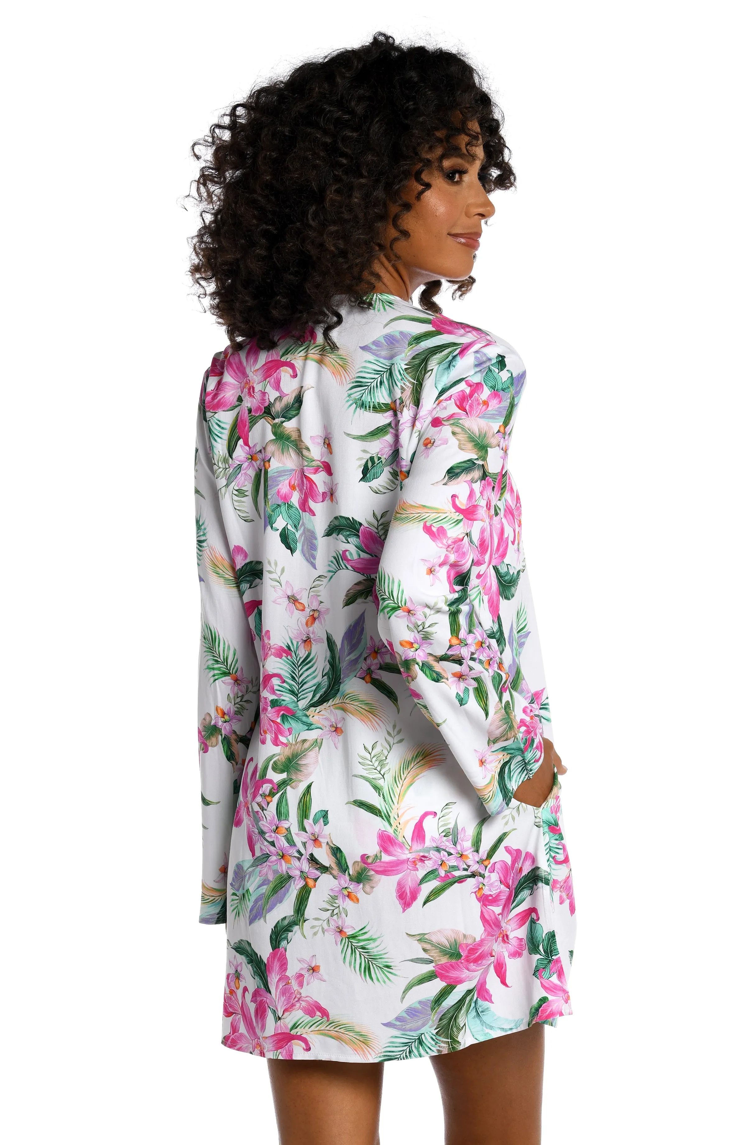 Mystic Palms Lace Up V-Neck Tunic sold by La Blanca product image thumbnail 4