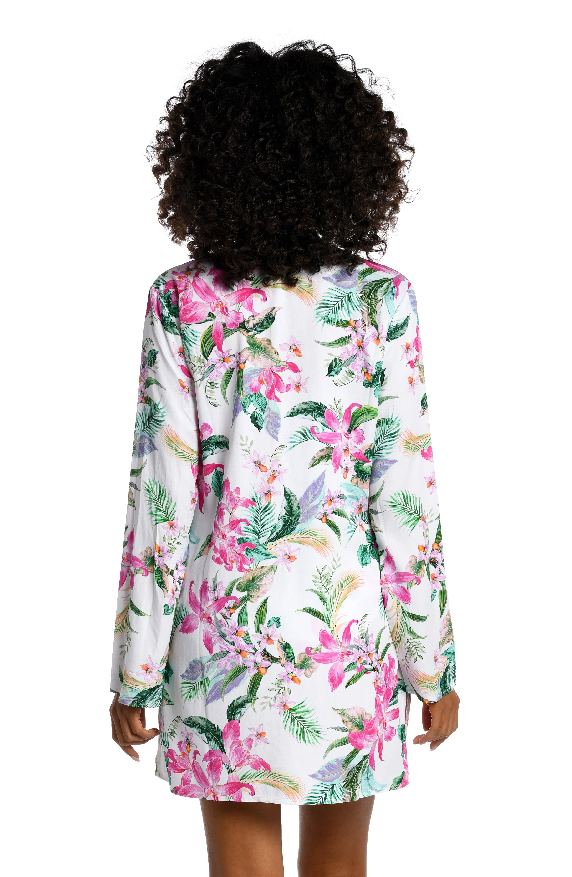 Mystic Palms Lace Up V-Neck Tunic sold by La Blanca product image thumbnail 2