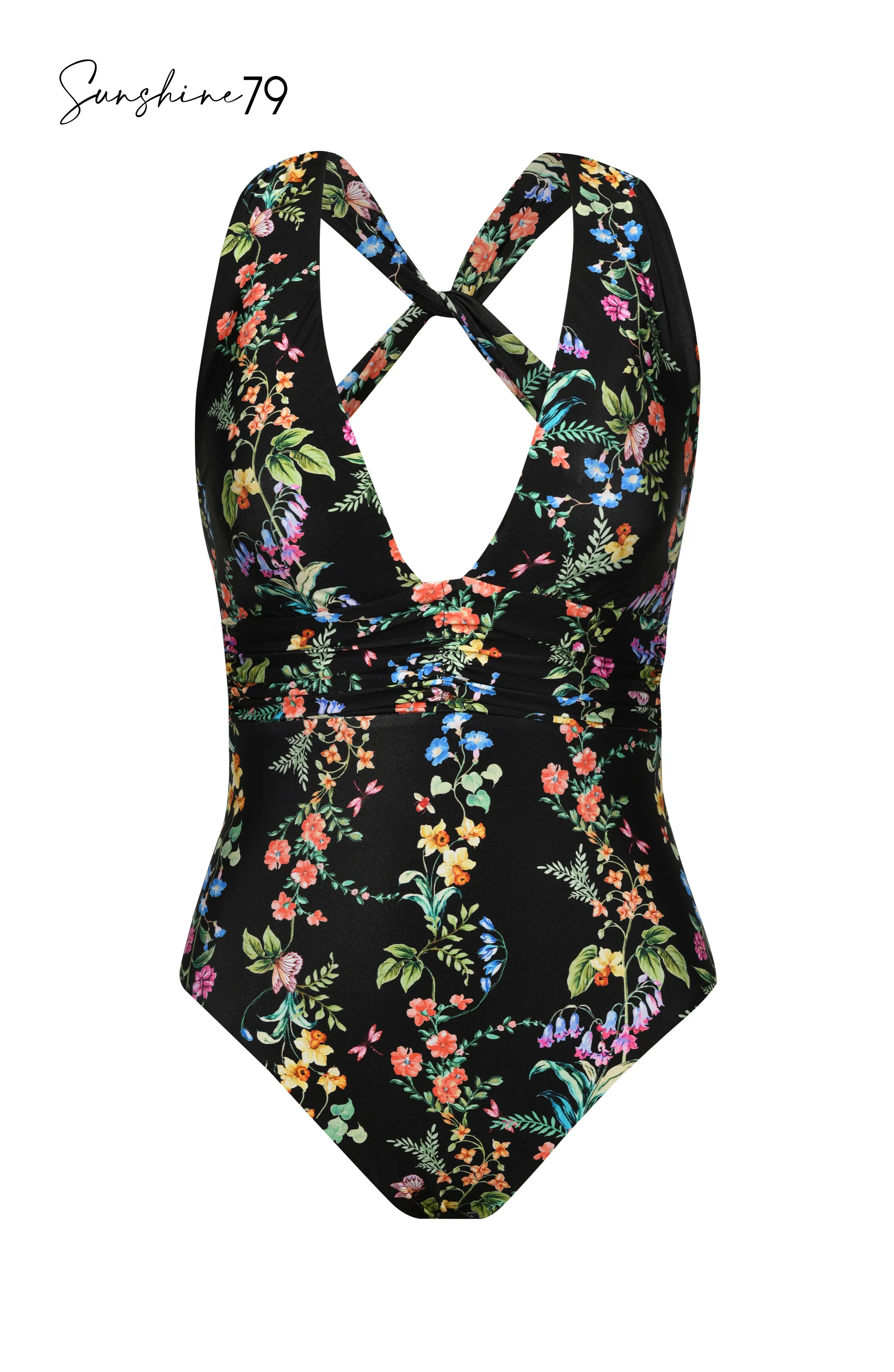 Sunshine 79 Wildflower Vines V-Plunge Halter One Piece - FINAL SALE sold by La Blanca product image thumbnail 4