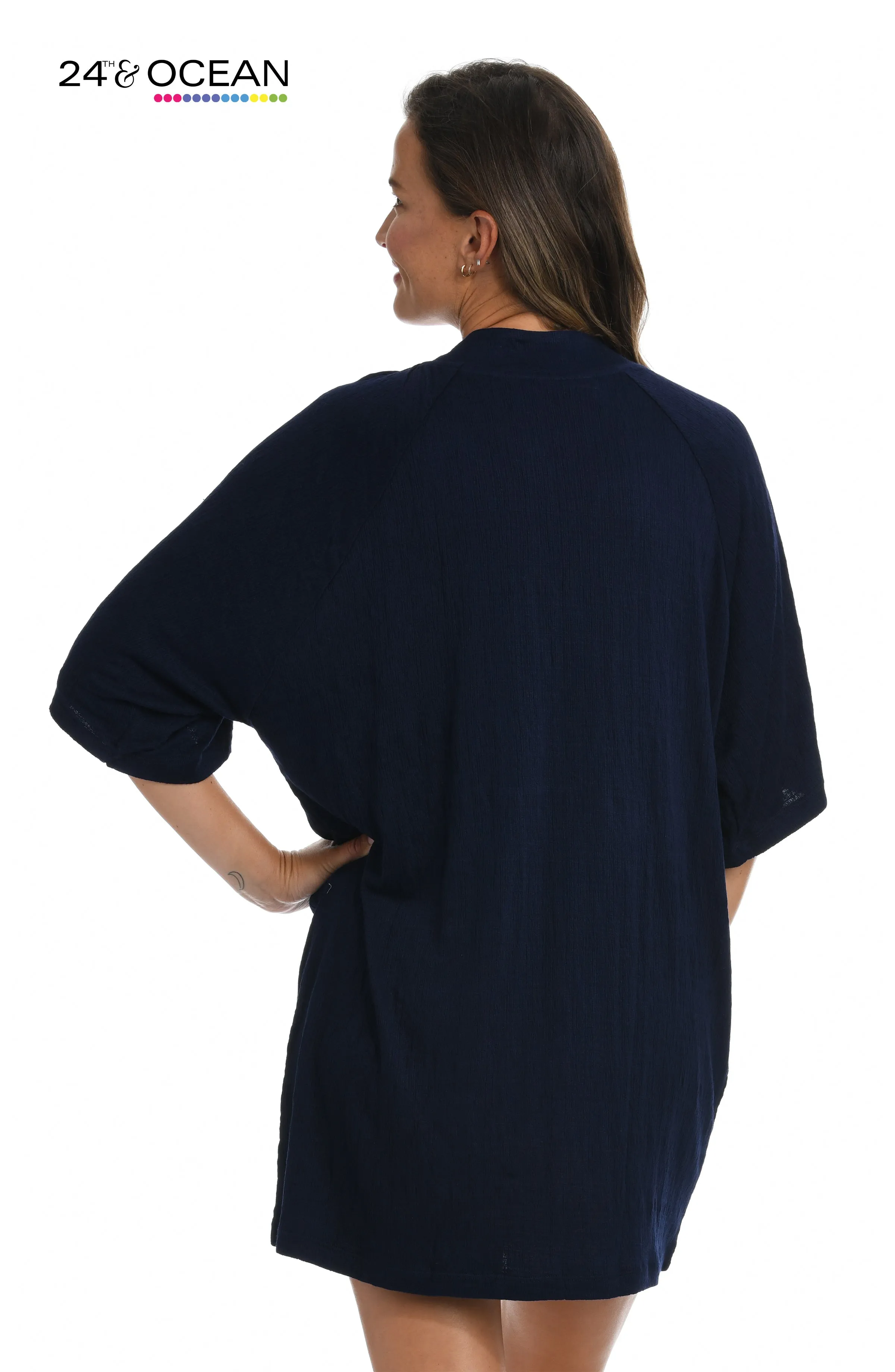 24th & Ocean Solid Lace-Up Tunic Swimsuit Cover Up - FINAL SALE sold by La Blanca product image thumbnail 2