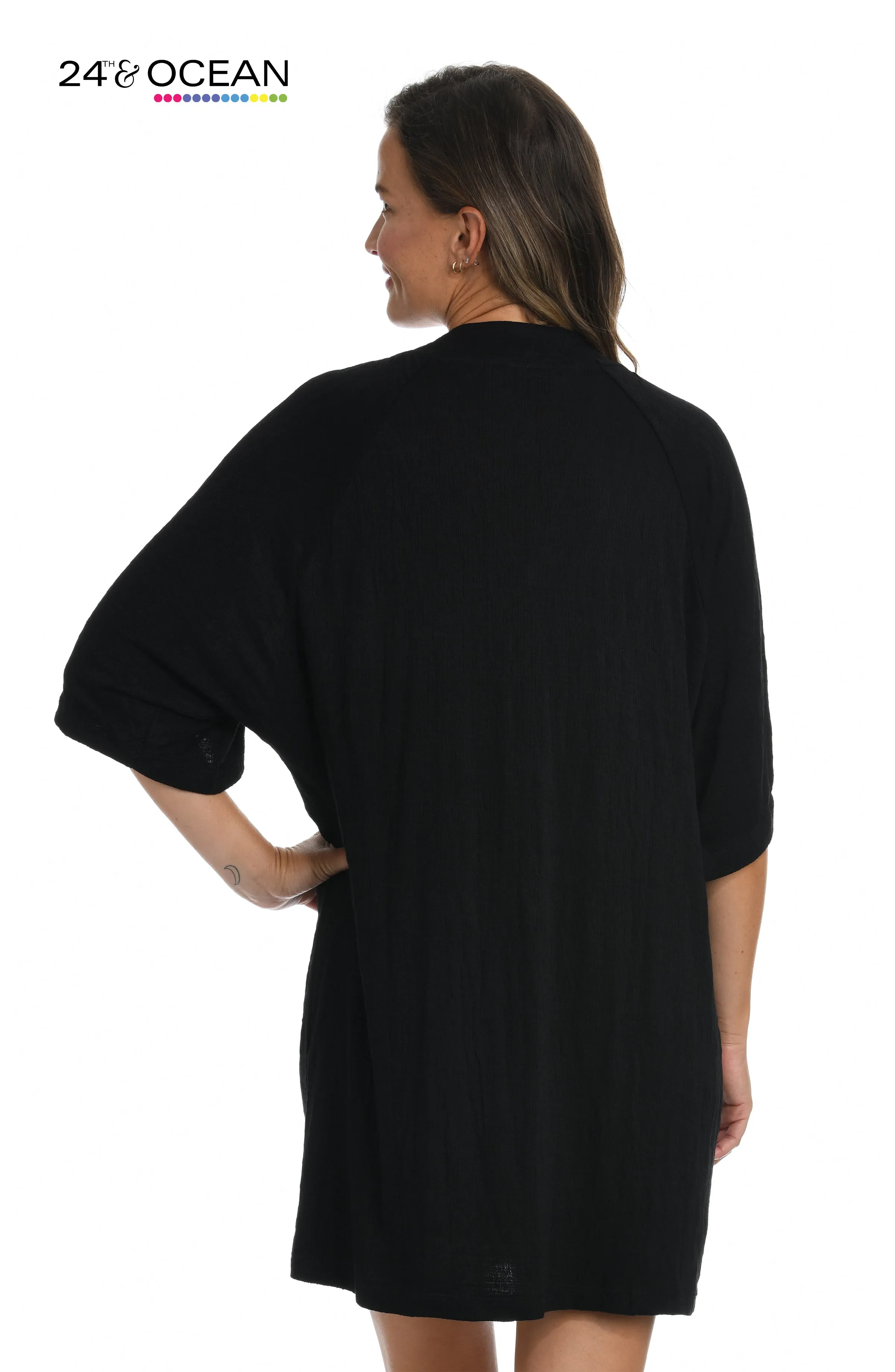 24th & Ocean Solid Lace-Up Tunic Swimsuit Cover Up sold by La Blanca product image thumbnail 2