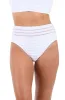 Fluid Lines High-Waist Bottom w/ Mesh Detail - White - FINAL SALE sold by La Blanca