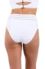 Fluid Lines High-Waist Bottom w/ Mesh Detail - White - FINAL SALE sold by La Blanca