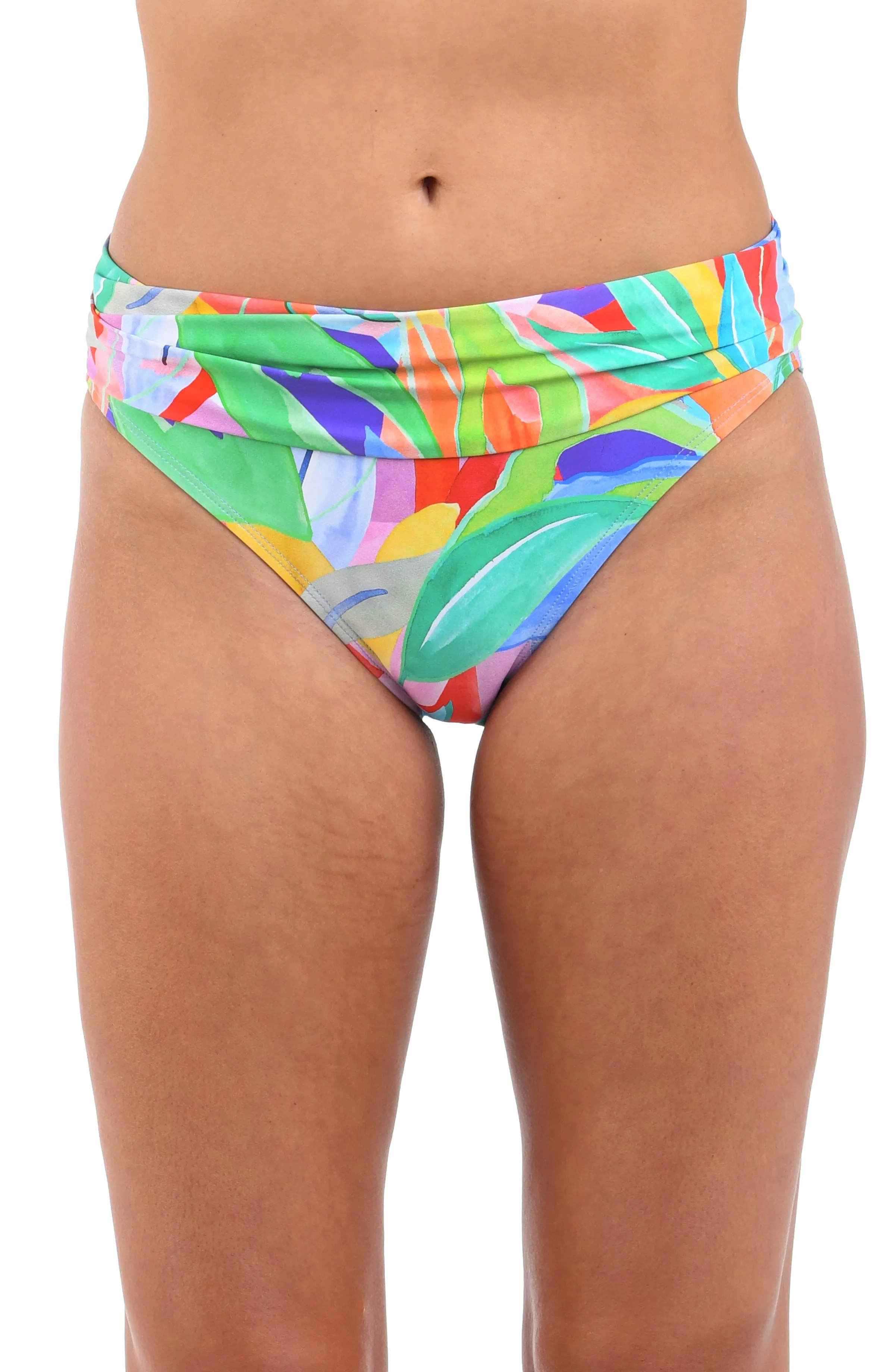 Tropi-flage Shirred Band Hipster Bottom - FINAL SALE sold by La Blanca