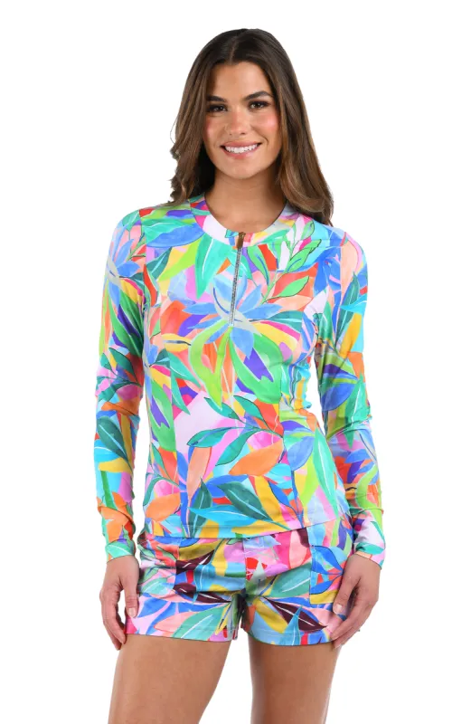 Tropi-flage Half Zip Rashguard - FINAL SALE sold by La Blanca