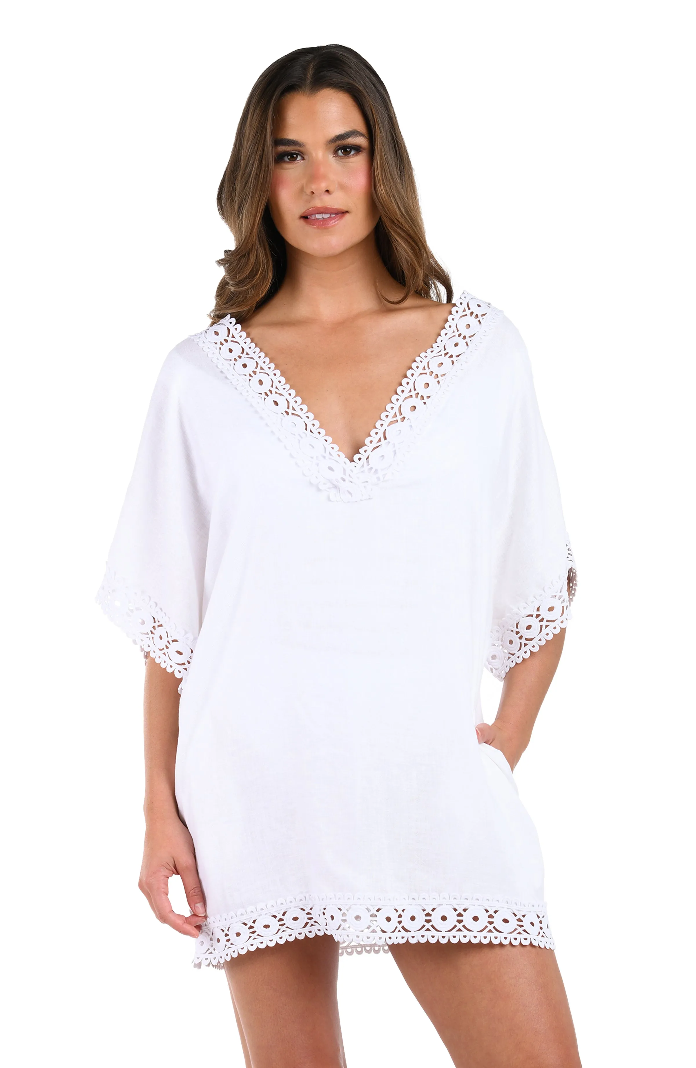 Lakeside Linen Short Sleeve Tunic sold by La Blanca