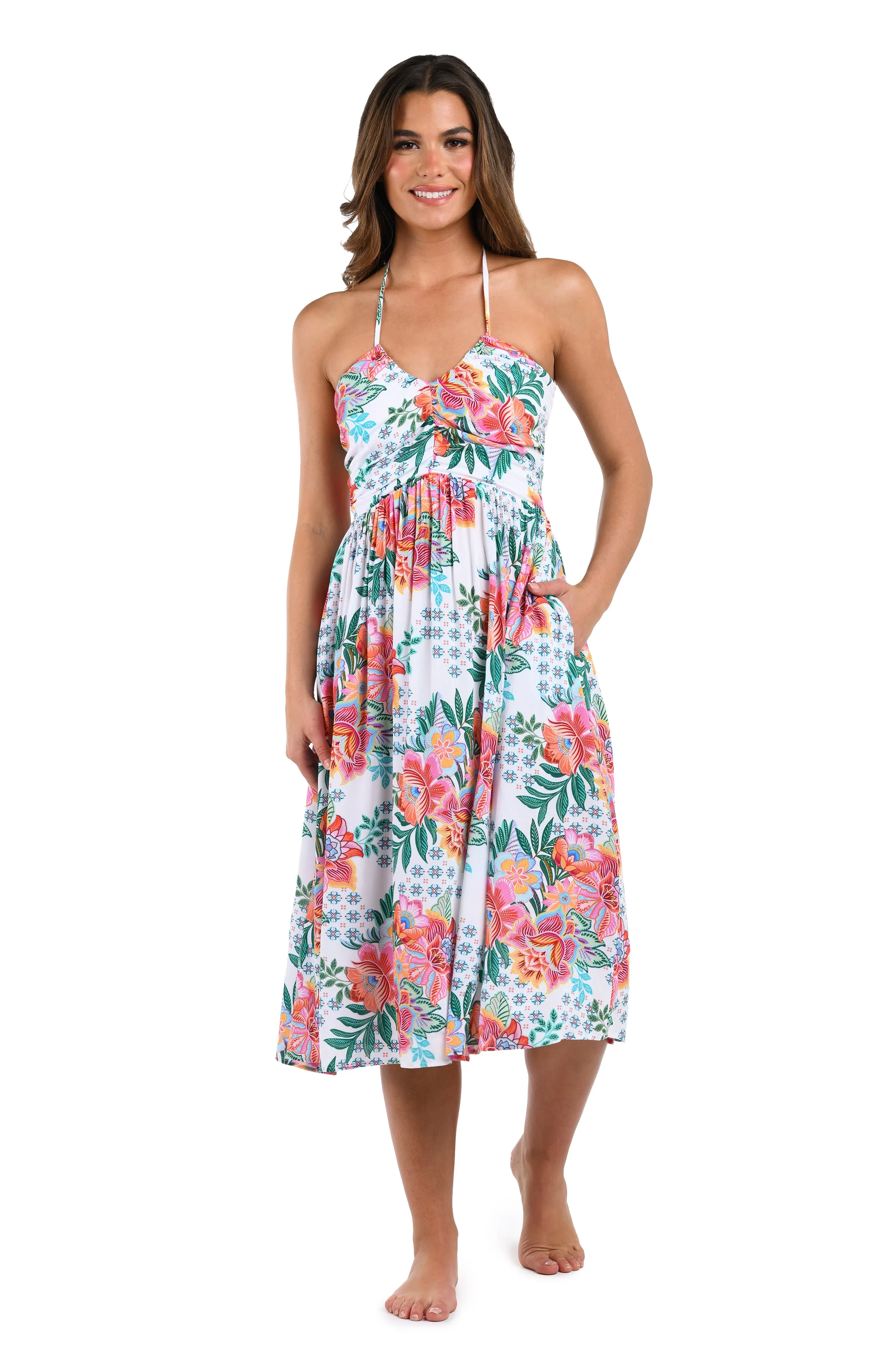 Riviera Resort Halter Midi Dress Cover Up - FINAL SALE sold by La Blanca