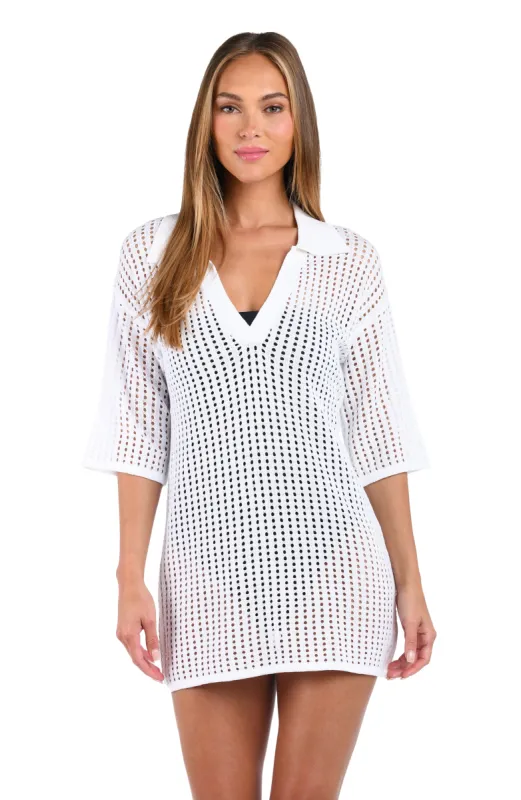 Sunshine 79 Resort Crochet Covers V-Neck Tunic sold by La Blanca