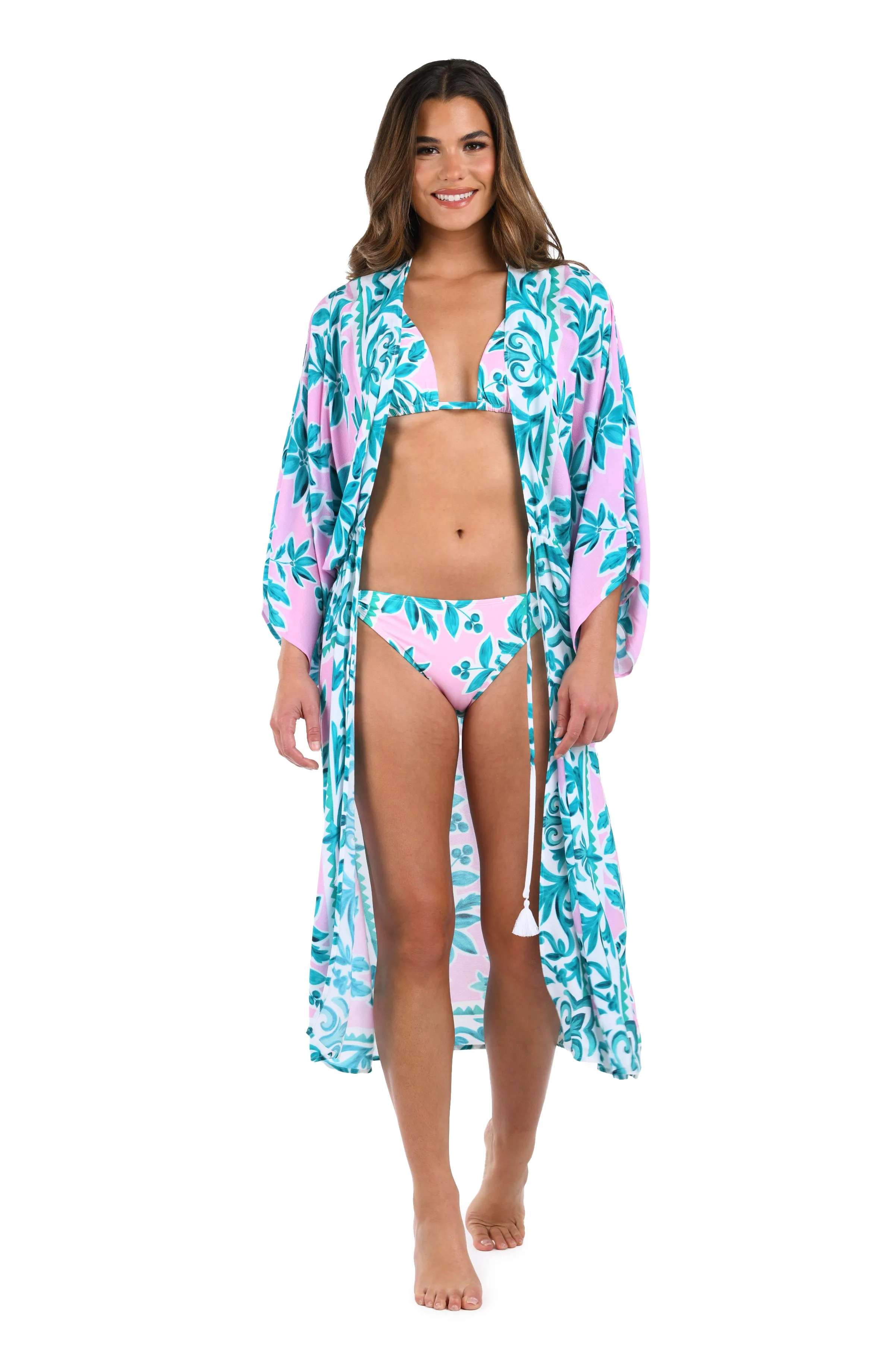 Opulent Palm Long Kimono - FINAL SALE sold by La Blanca