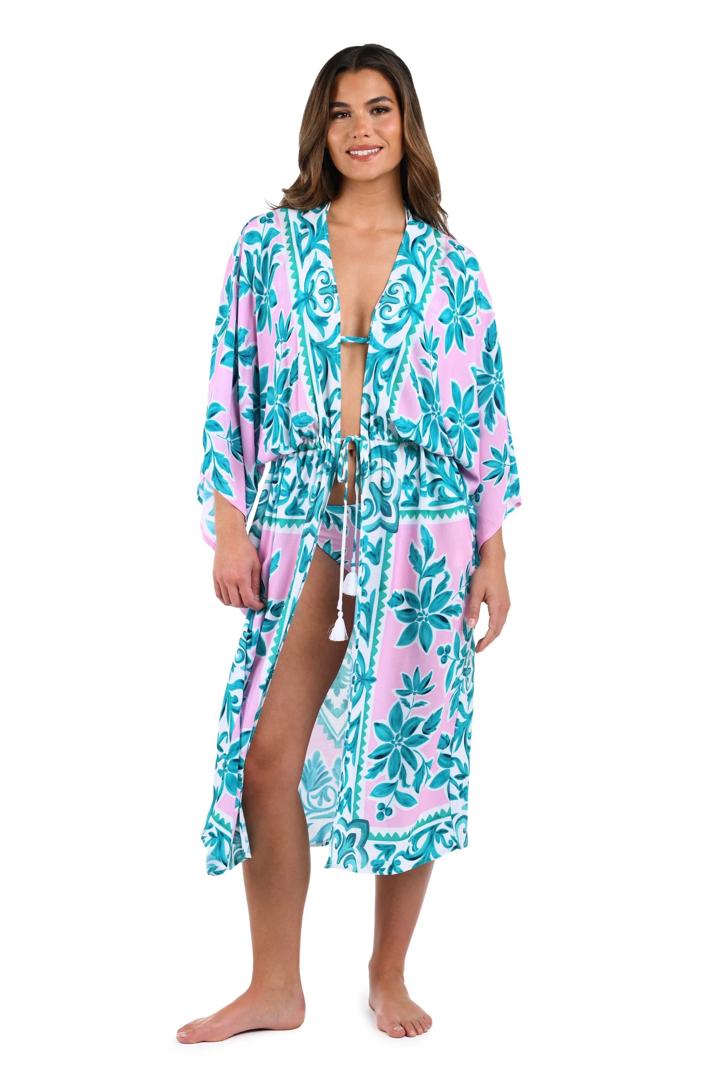 Opulent Palm Long Kimono - FINAL SALE sold by La Blanca product image thumbnail 3