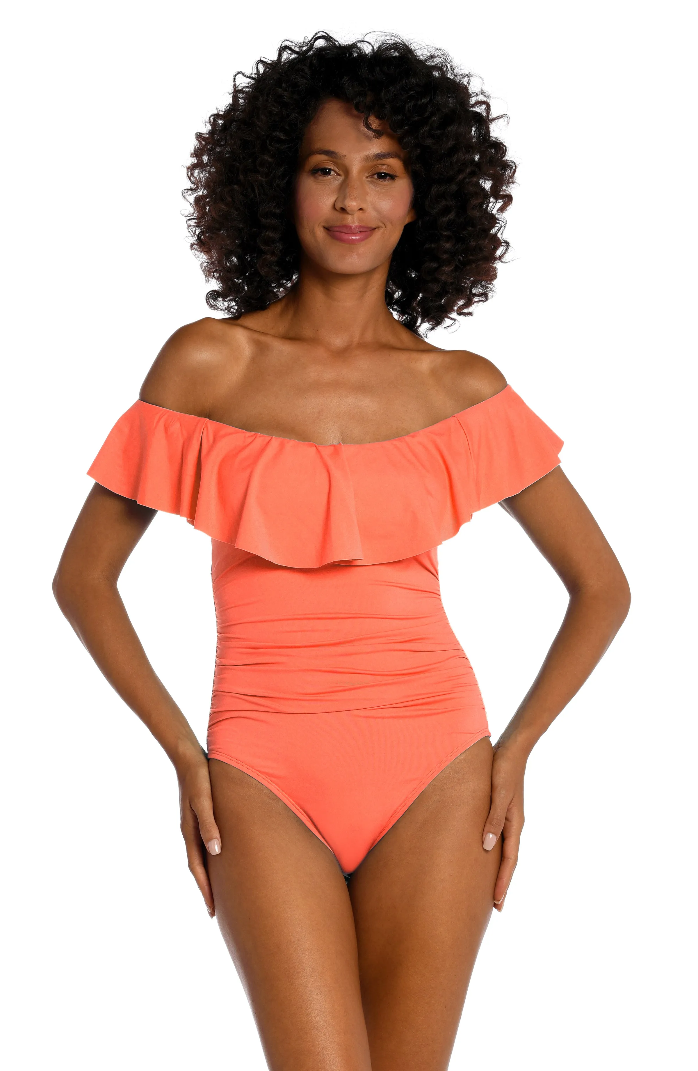 Island Goddess Off Shoulder Ruffle One Piece - Bird of Paradise - FINAL SALE sold by La Blanca