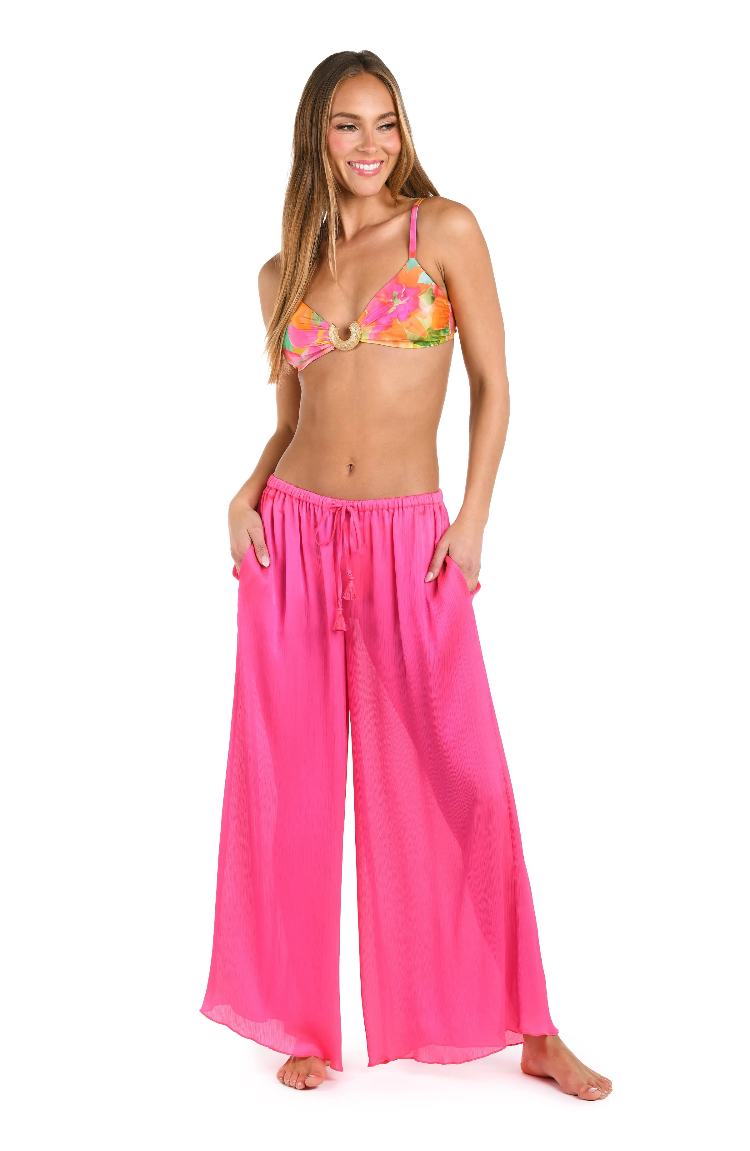 Sunshine 79 Radiance Crinkle Beach Pant - Bright Pink sold by La Blanca product image thumbnail 3