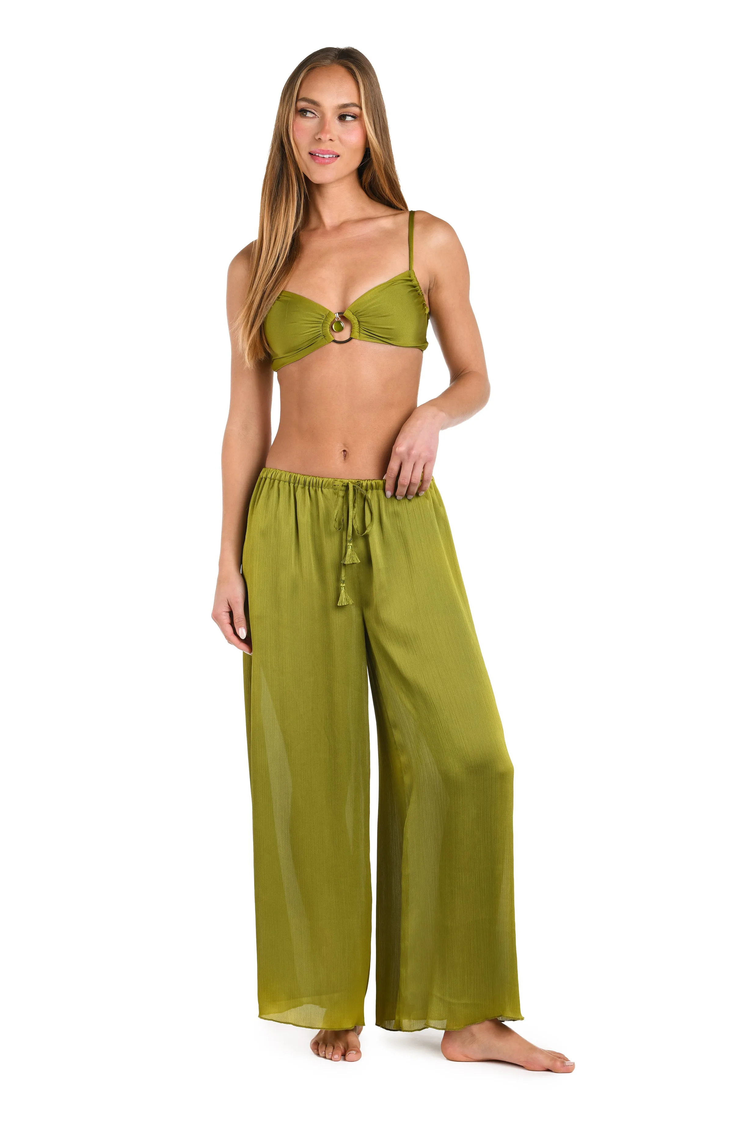 Sunshine 79 Radiance Crinkle Beach Pant - Olive sold by La Blanca product image thumbnail 5