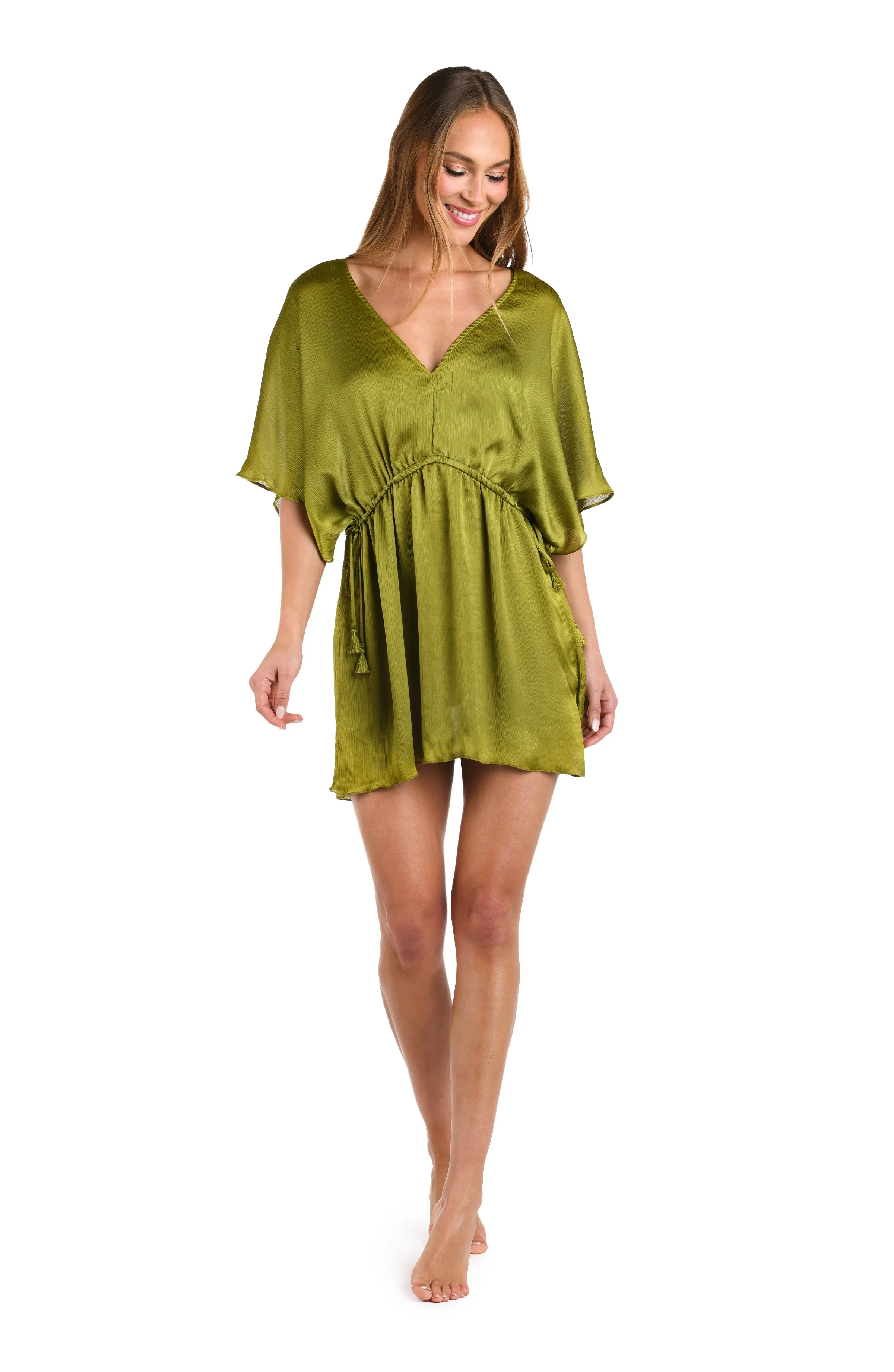 Sunshine 79 Radiance Crinkle Covers V-Neck Tunic - Olive sold by La Blanca product image thumbnail 3