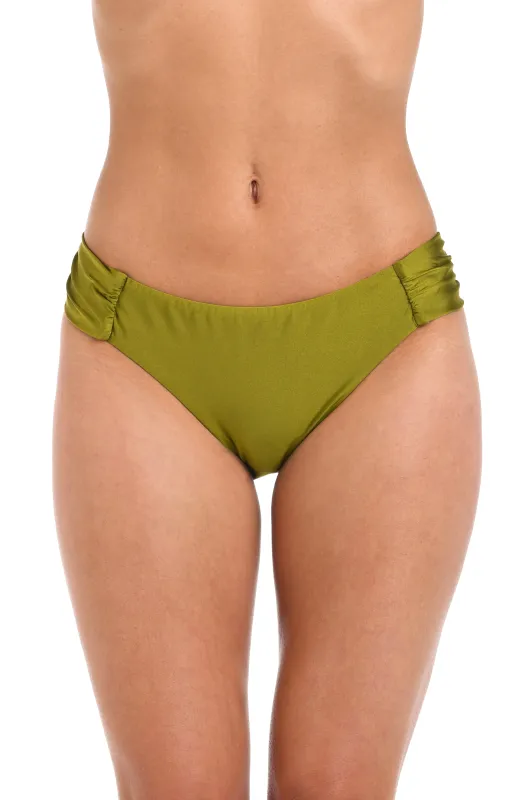 Sunshine 79 Solids Side Shirred Hipster Bottom - Olive sold by La Blanca