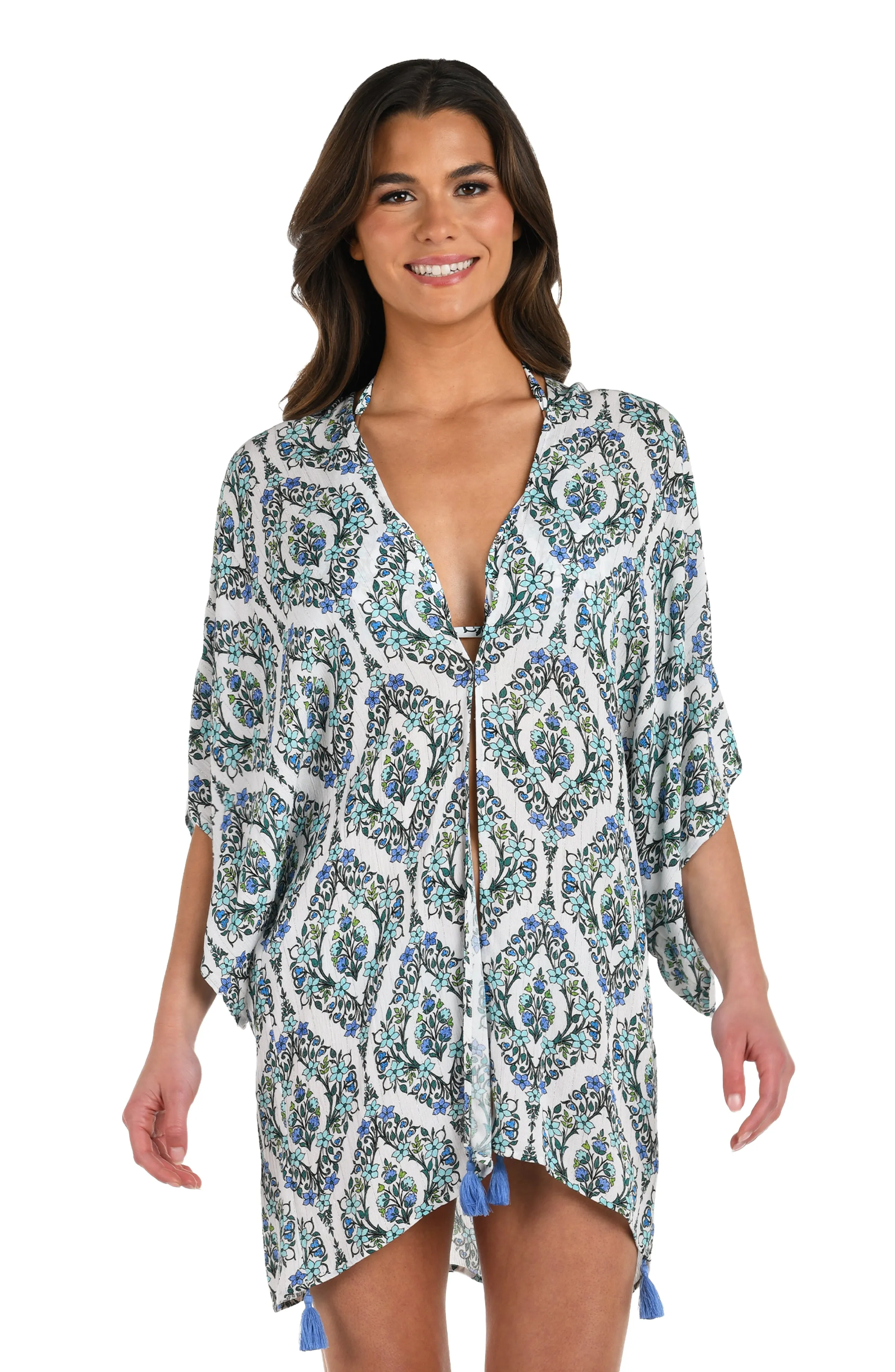 Deja-Blue Diamond Kimono Cover Up sold by La Blanca product image thumbnail 3